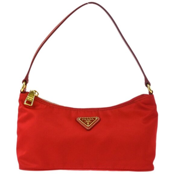 Prada Red Nylon Hobo Handbag 199 195770 - Picture 1 of 9